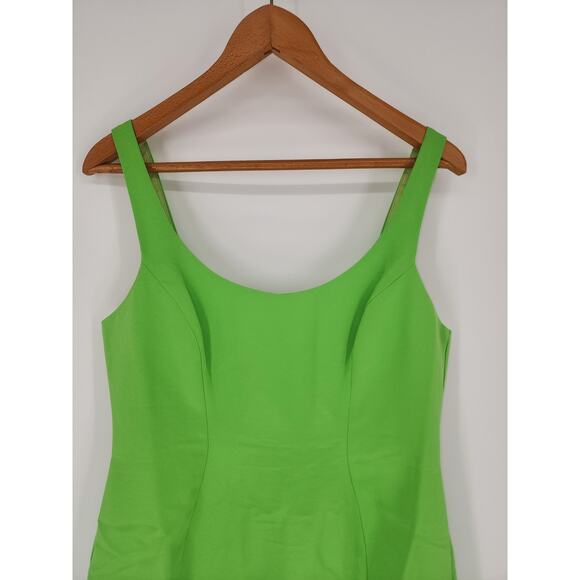ASOS Design Bright Green Sleeveless Fitted Dress Size 10 (UK 14 / EU 42) - Picture 4 of 11